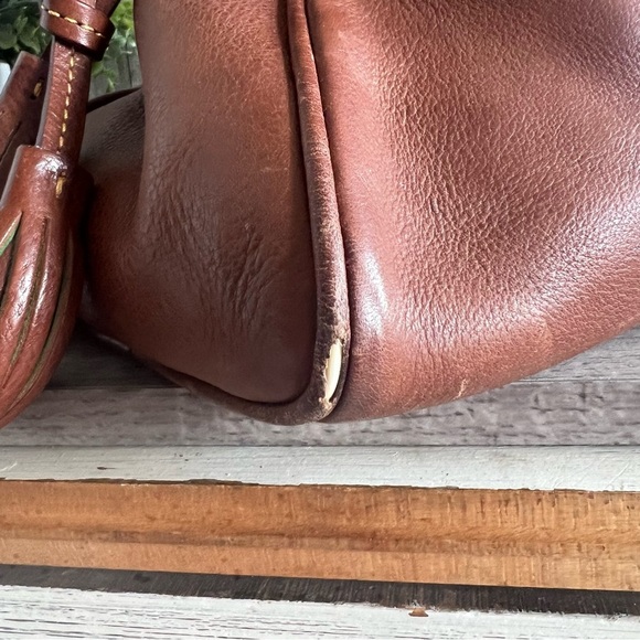 Dooney & Bourke Brown and Gold Satchel with Braided Handles Vintage - Picture 8 of 13